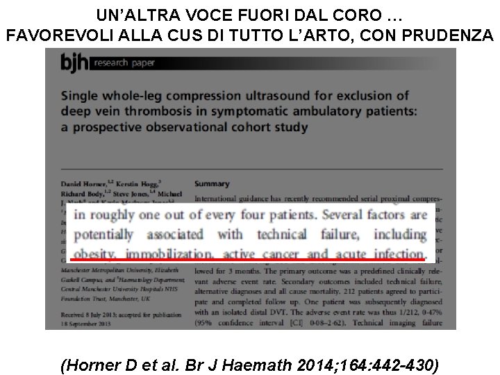 UN’ALTRA VOCE FUORI DAL CORO … FAVOREVOLI ALLA CUS DI TUTTO L’ARTO, CON PRUDENZA