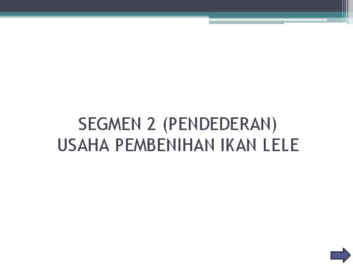 SEGMEN 2 (PENDEDERAN) USAHA PEMBENIHAN IKAN LELE 