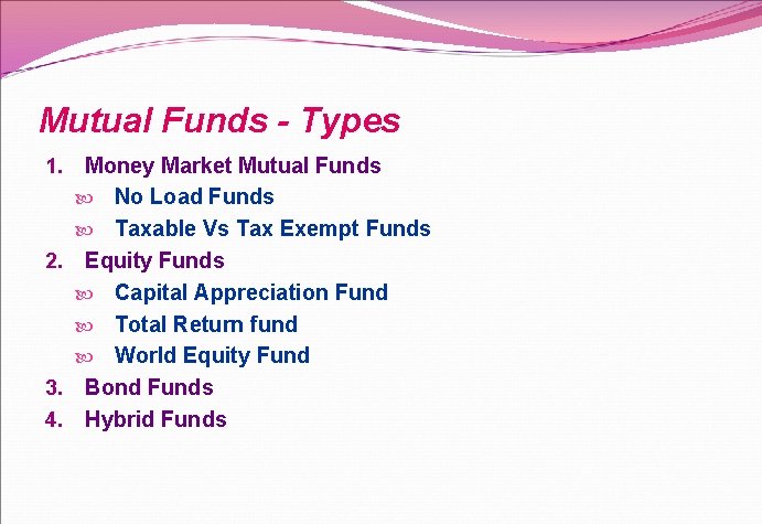 Mutual Funds - Types Money Market Mutual Funds No Load Funds Taxable Vs Tax