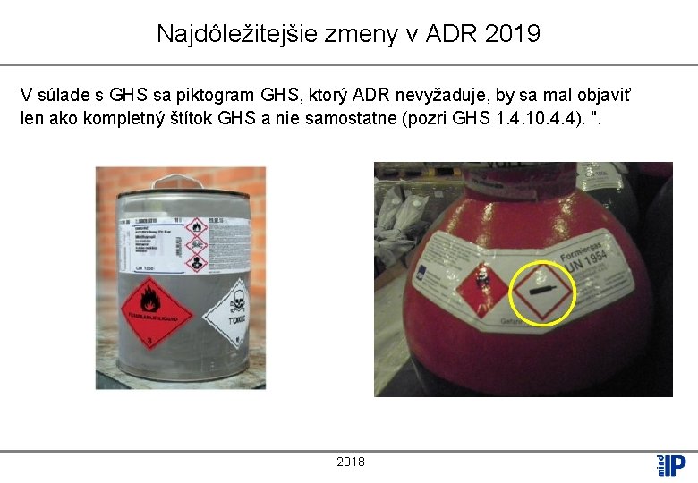 Najdôležitejšie zmeny v ADR 2019 V súlade s GHS sa piktogram GHS, ktorý ADR
