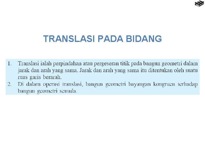 TRANSLASI PADA BIDANG 