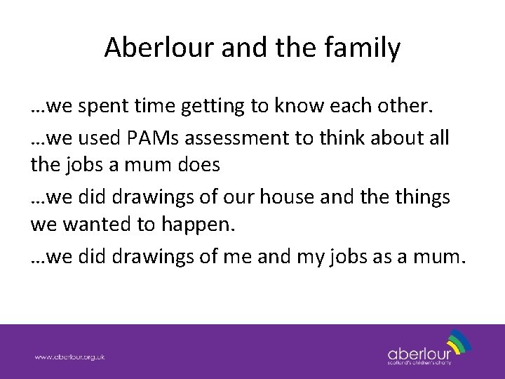 Aberlour and the family …we spent time getting to know each other. …we used