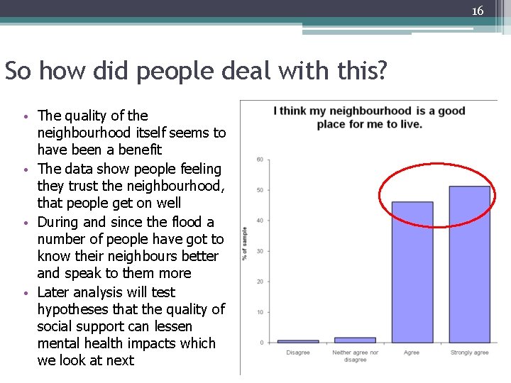 16 So how did people deal with this? • The quality of the neighbourhood