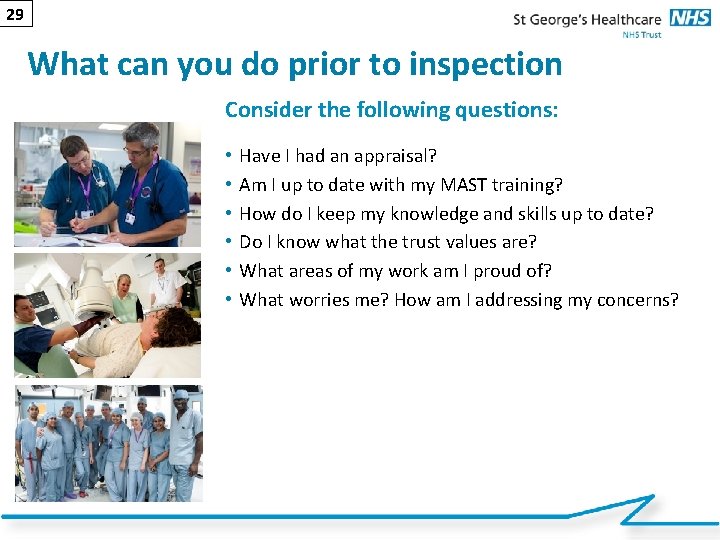 29 What can you do prior to inspection Consider the following questions: • •