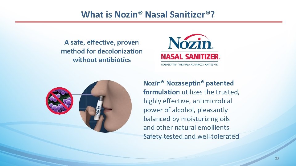 What is Nozin® Nasal Sanitizer®? A safe, effective, proven method for decolonization without antibiotics