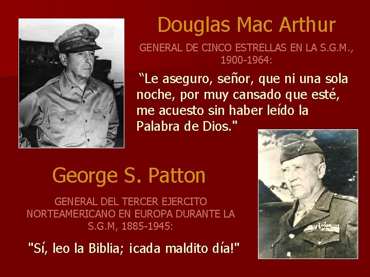 Douglas Mac Arthur GENERAL DE CINCO ESTRELLAS EN LA S. G. M. , 1900