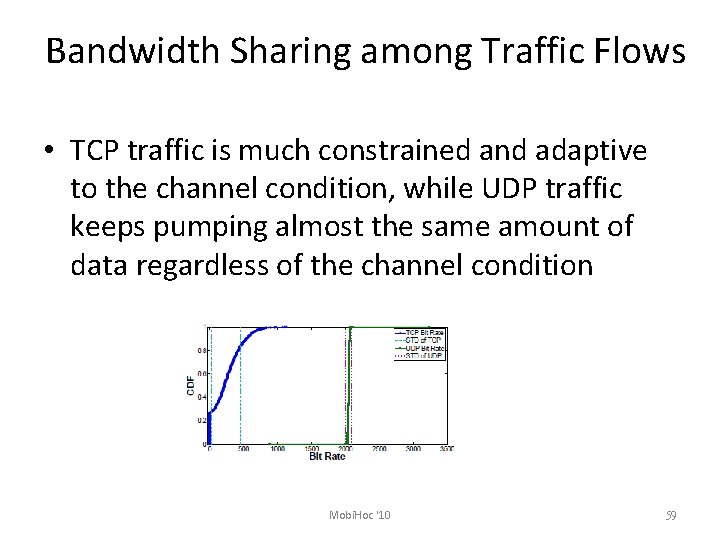Bandwidth Sharing among Traffic Flows • TCP traffic is much constrained and adaptive to
