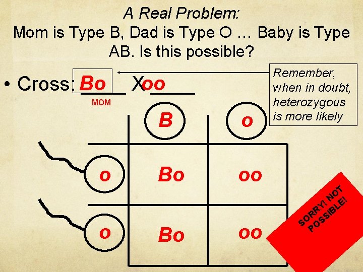 A Real Problem: Mom is Type B, Dad is Type O … Baby is
