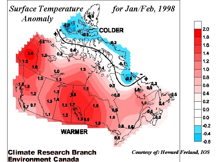 Surface Temperature Anomaly for Jan/Feb, 1998 Courtesy of: Howard Freland, IOS 