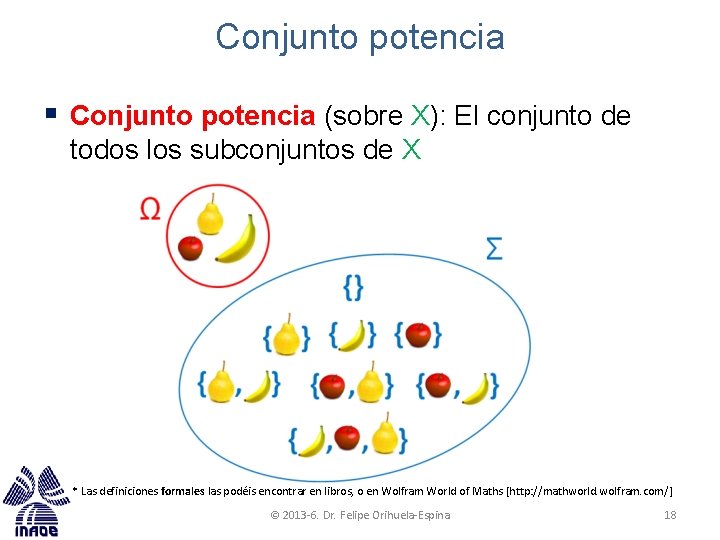 Conjunto potencia § Conjunto potencia (sobre X): El conjunto de todos los subconjuntos de