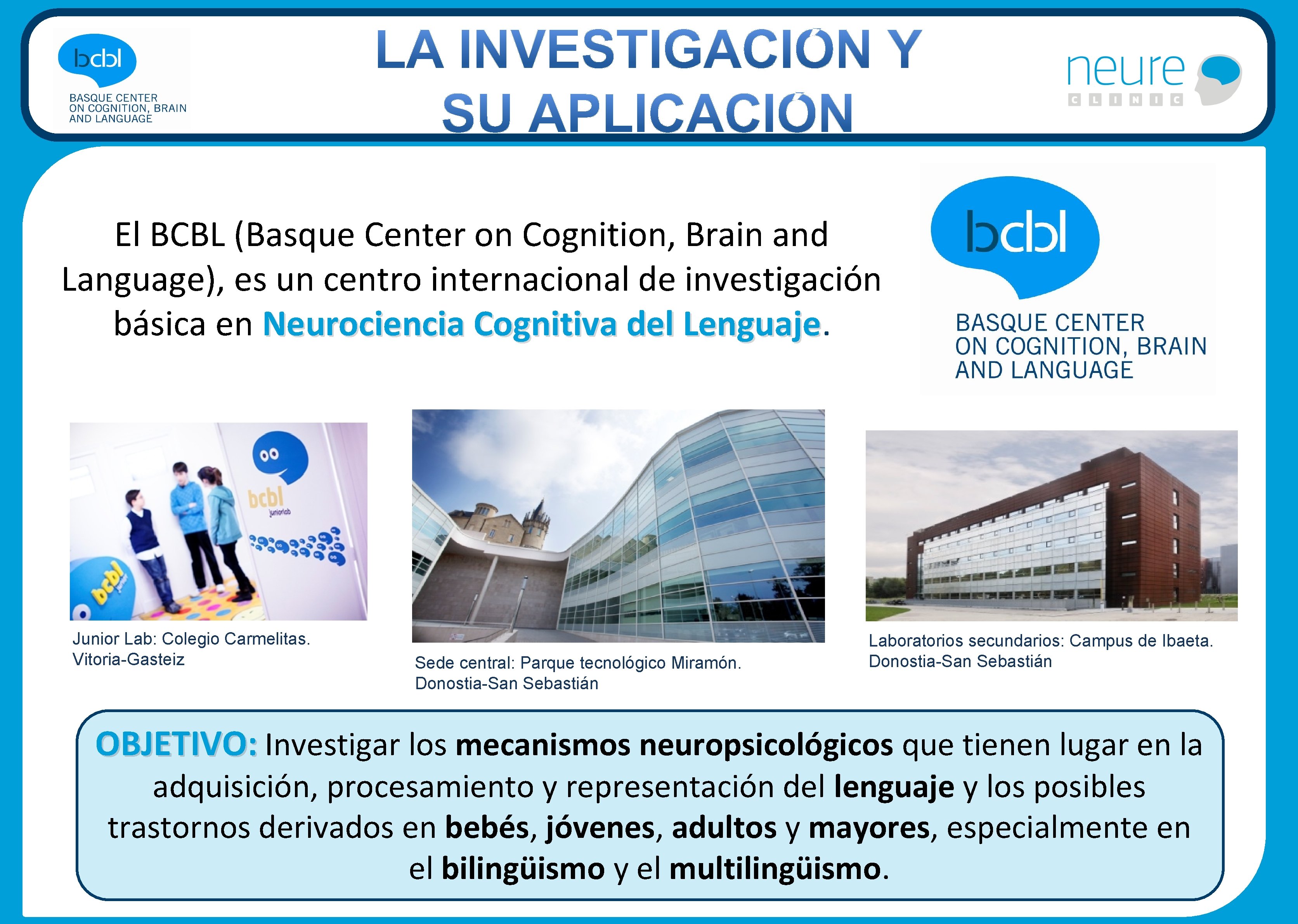 El BCBL (Basque Center on Cognition, Brain and Language), es un centro internacional de
