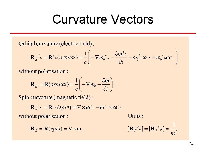 Curvature Vectors 24 