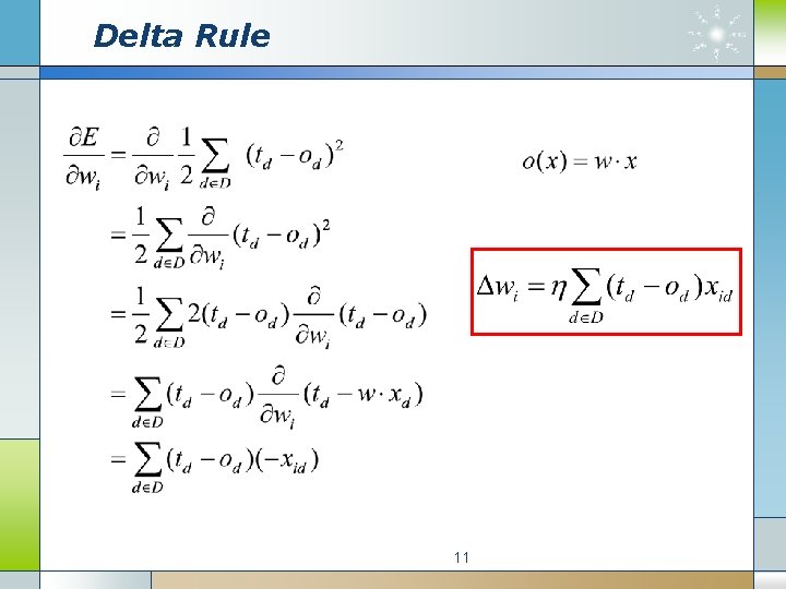 Delta Rule 11 