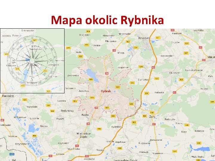 Mapa okolic Rybnika 