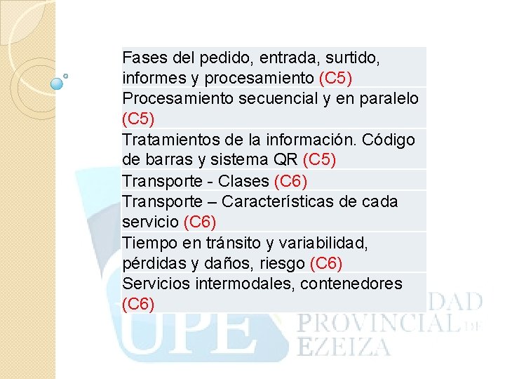  Fases del pedido, entrada, surtido, informes y procesamiento (C 5) Procesamiento secuencial y