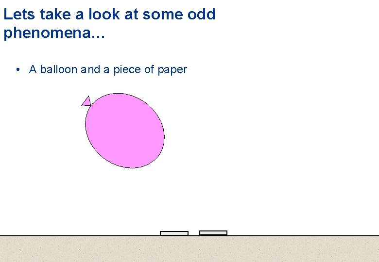 Lets take a look at some odd phenomena… • A balloon and a piece