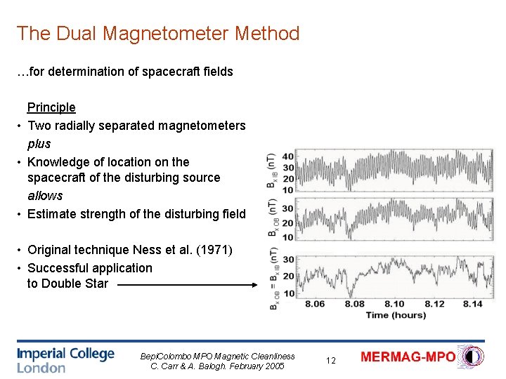 The Dual Magnetometer Method …for determination of spacecraft fields Principle • Two radially separated
