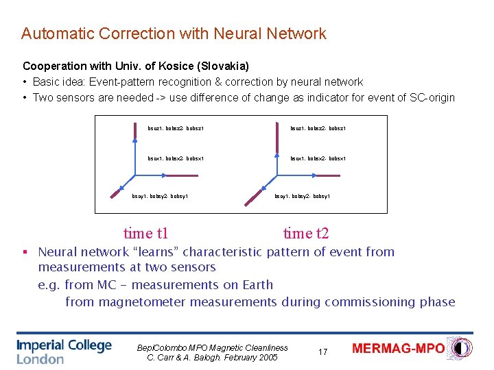 Automatic Correction with Neural Network Cooperation with Univ. of Kosice (Slovakia) • Basic idea:
