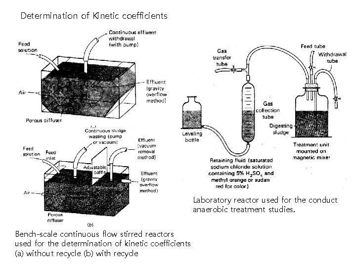 Determination of Kinetic coefficients Laboratory reactor used for the conduct anaerobic treatment studies. Bench-scale