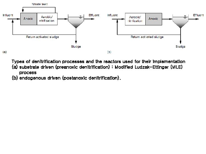 Types of denitrification processes and the reactors used for their implementation (a) substrate driven