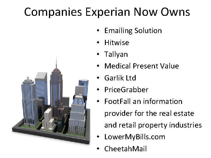 Companies Experian Now Owns Emailing Solution Hitwise Tallyan Medical Present Value Garlik Ltd Price.