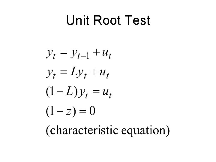 Unit Root Test 