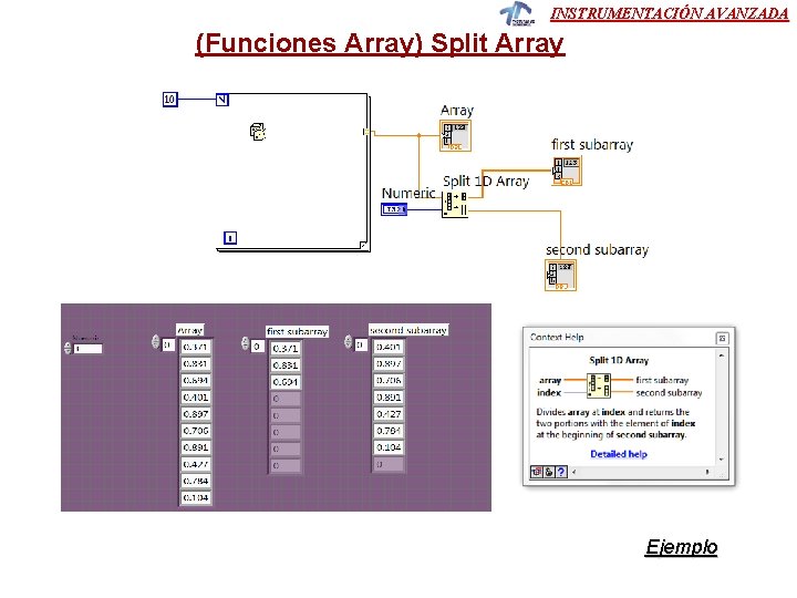 INSTRUMENTACIÓN AVANZADA (Funciones Array) Split Array Ejemplo 