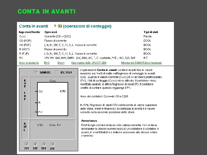 CONTA IN AVANTI 