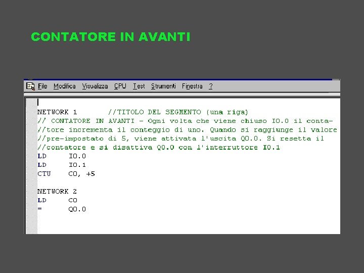 CONTATORE IN AVANTI 