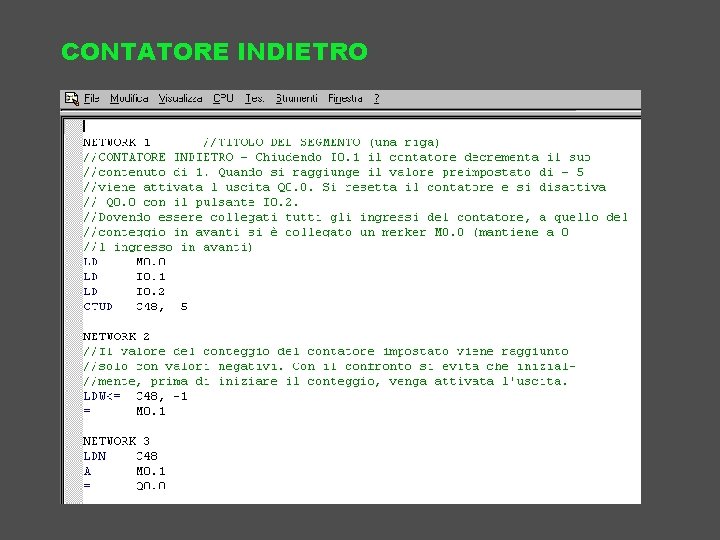 CONTATORE INDIETRO 