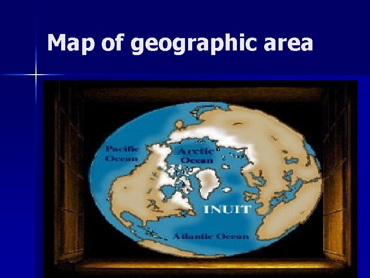 Map of geographic area Greenland, Canada, United States, Russia 