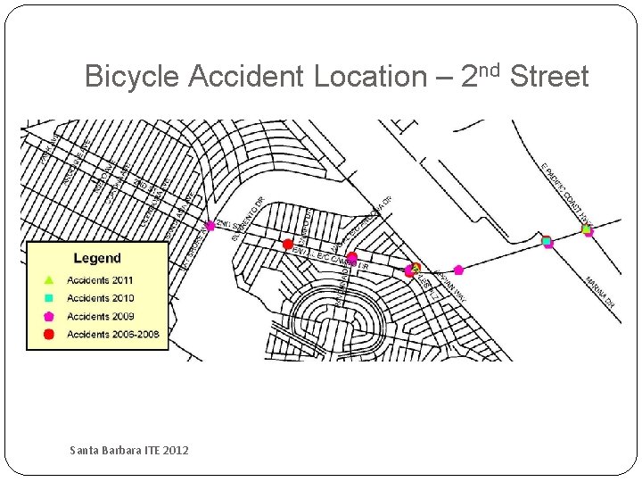 Bicycle Accident Location – 2 nd Street Santa Barbara ITE 2012 