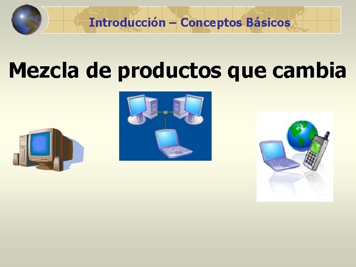 Introducción – Conceptos Básicos Mezcla de productos que cambia 