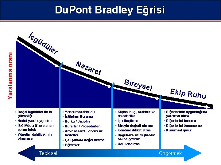 Du. Pont Bradley Eğrisi İçg Yaralanma oranı üd üle r Nez are t Birey