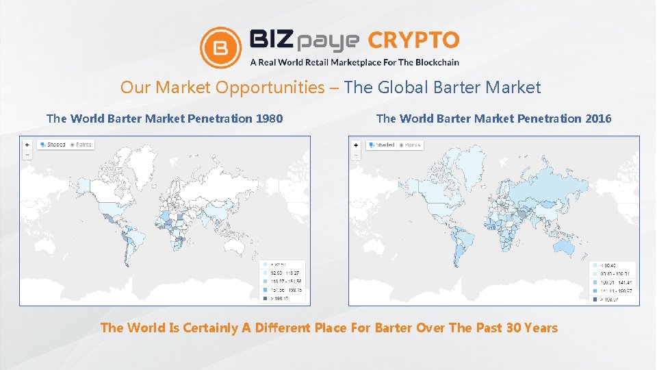 Our Market Opportunities – The Global Barter Market The World Barter Market Penetration 1980
