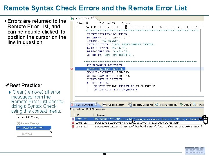 Remote Syntax Check Errors and the Remote Error List § Errors are returned to