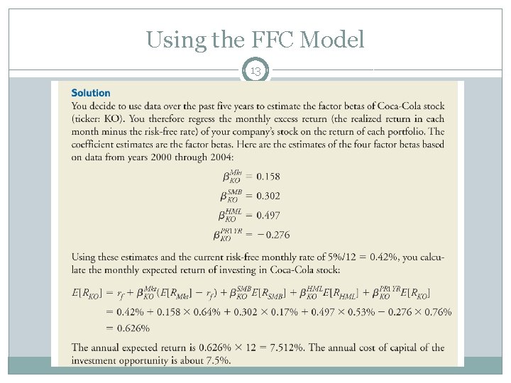 Using the FFC Model 13 