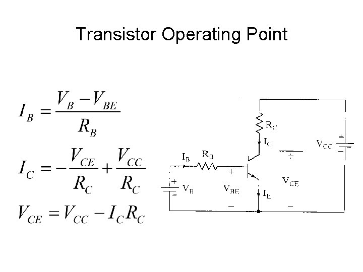 Transistor Operating Point 