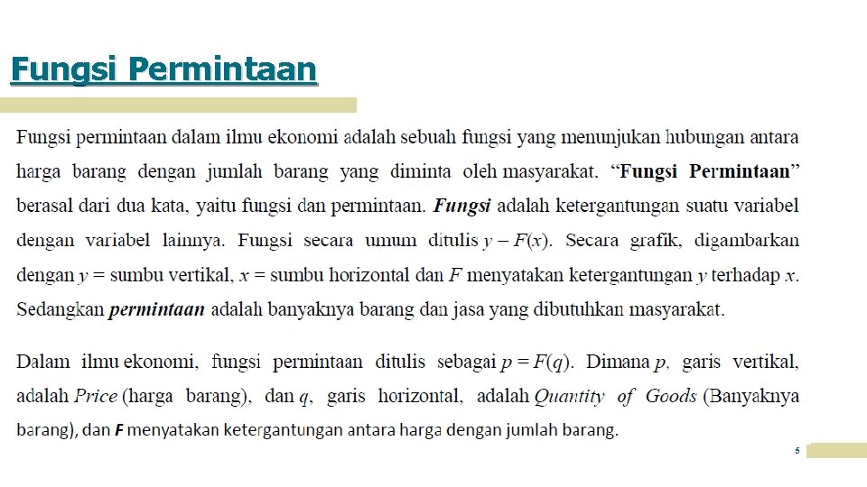 Fungsi Permintaan 5 