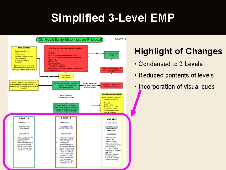 Simplified 3 -Level EMP Highlight of Changes • Condensed to 3 Levels • Reduced
