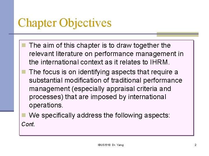 Chapter Objectives n The aim of this chapter is to draw together the relevant