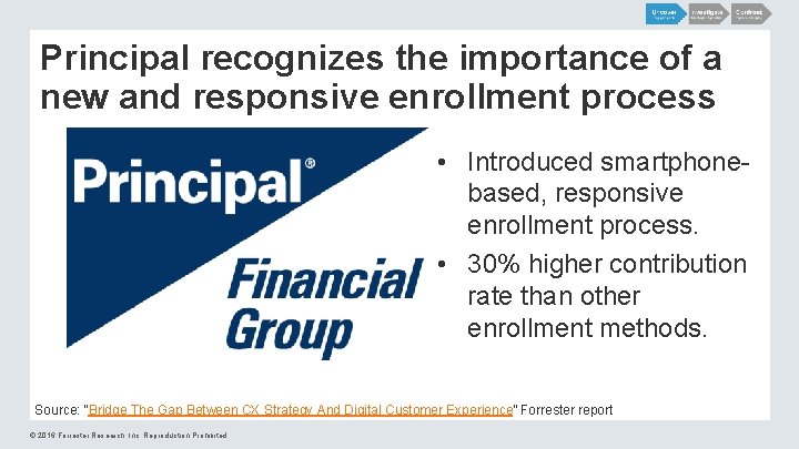 Principal recognizes the importance of a new and responsive enrollment process • Introduced smartphonebased, Principal recognizes the importance of a new and responsive enrollment process • Introduced smartphonebased,