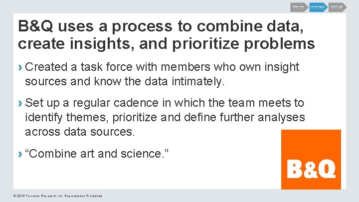 B&Q uses a process to combine data, create insights, and prioritize problems › Created