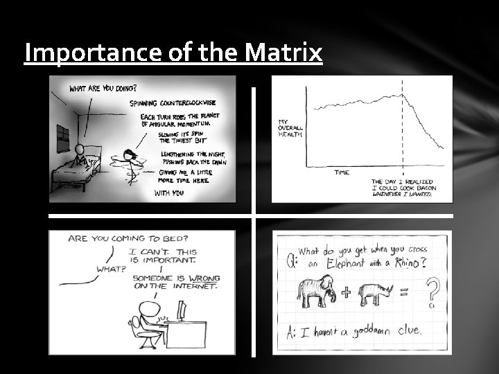 Importance of the Matrix 