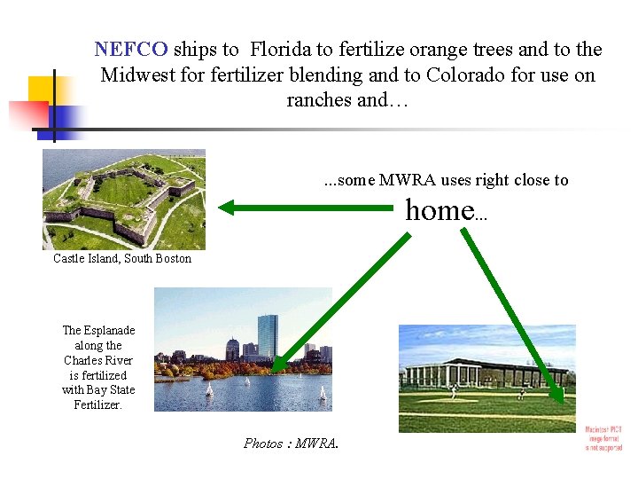 NEFCO ships to Florida to fertilize orange trees and to the Midwest for fertilizer
