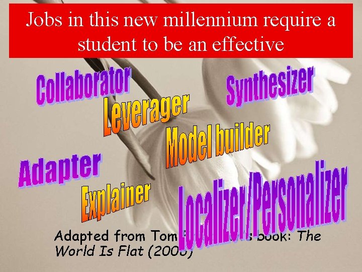 Jobs in this new millennium require a student to be an effective Adapted from