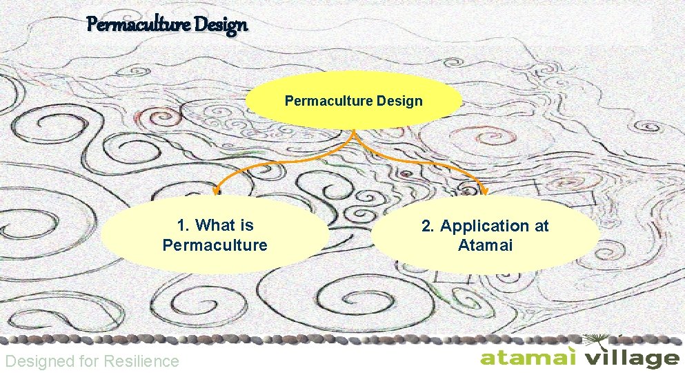 Permaculture Design 1. What is Permaculture Designed for Resilience 2. Application at Atamai 