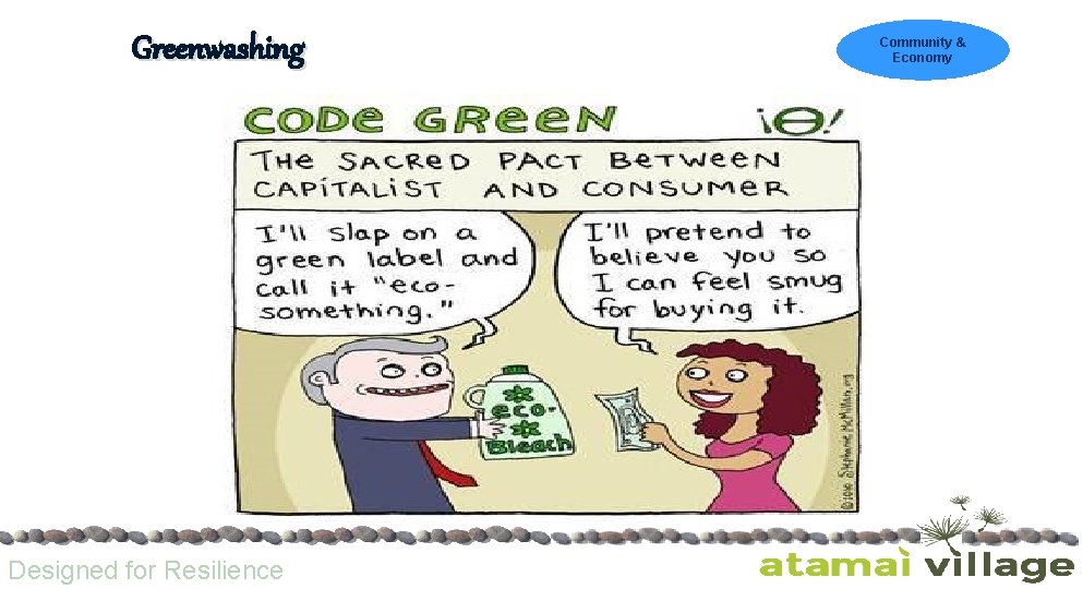 Greenwashing Designed for Resilience Community & Economy 