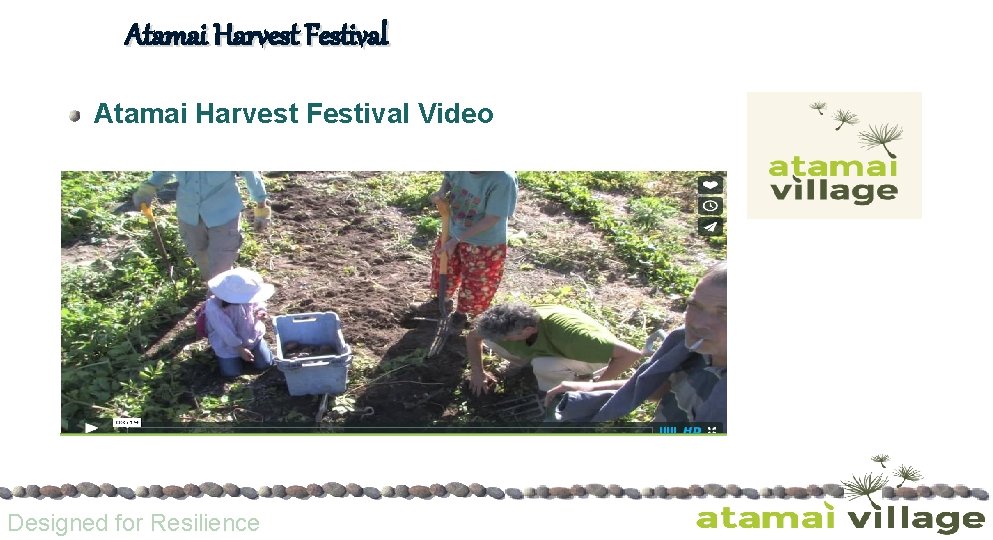 Atamai Harvest Festival Video Designed for Resilience 