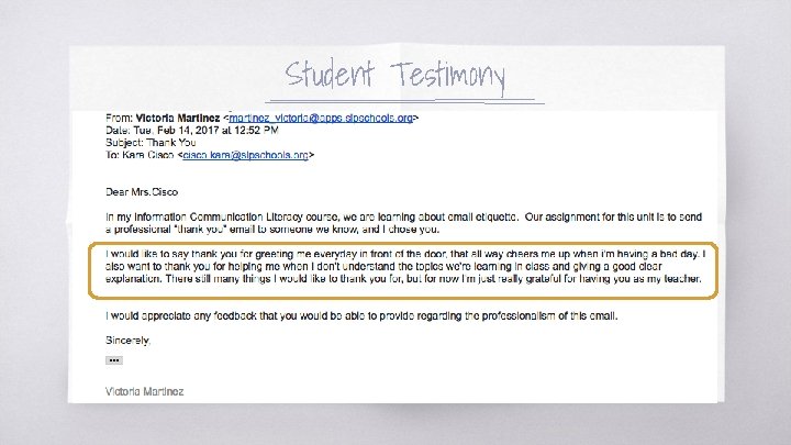 Student Testimony 